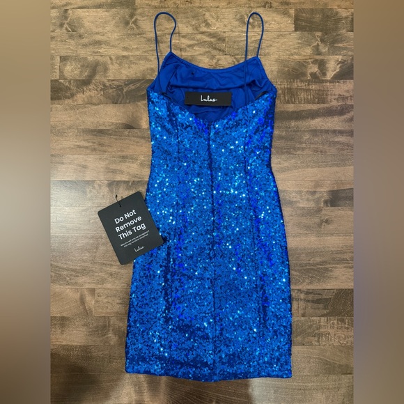 Blue Sequin Bodycon Mini Dress, Size XXS 💙 - Picture 5 of 8